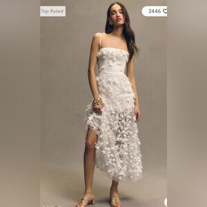 COPY - Helsi Audrey Square-Neck Floral Applique Sheer Midi Dress